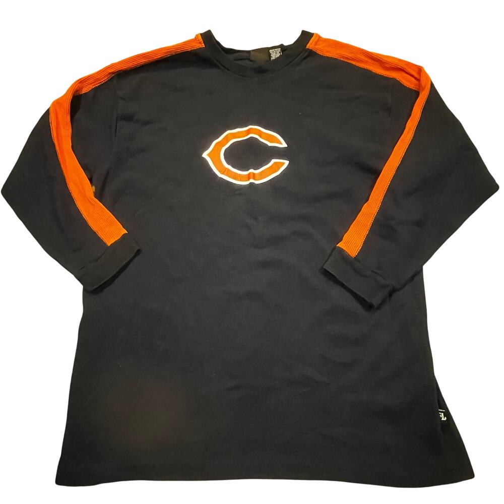 Chicago Bears NFL Team Apparel 4XL Long Sleeve Shirt Navy Orange Thermal‎ ￼